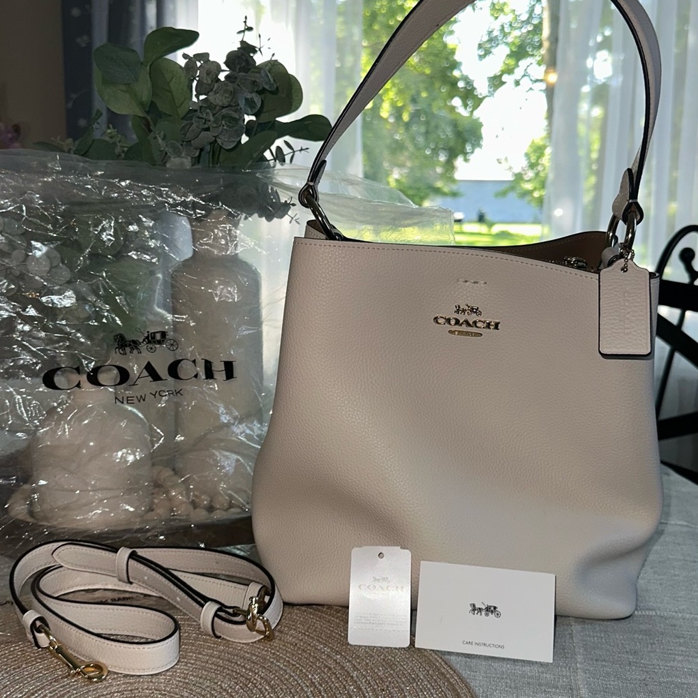 Coach Leather Bucket Bag with Strap - Like New!